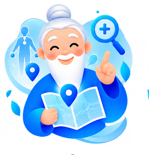 Bụt holding a health map